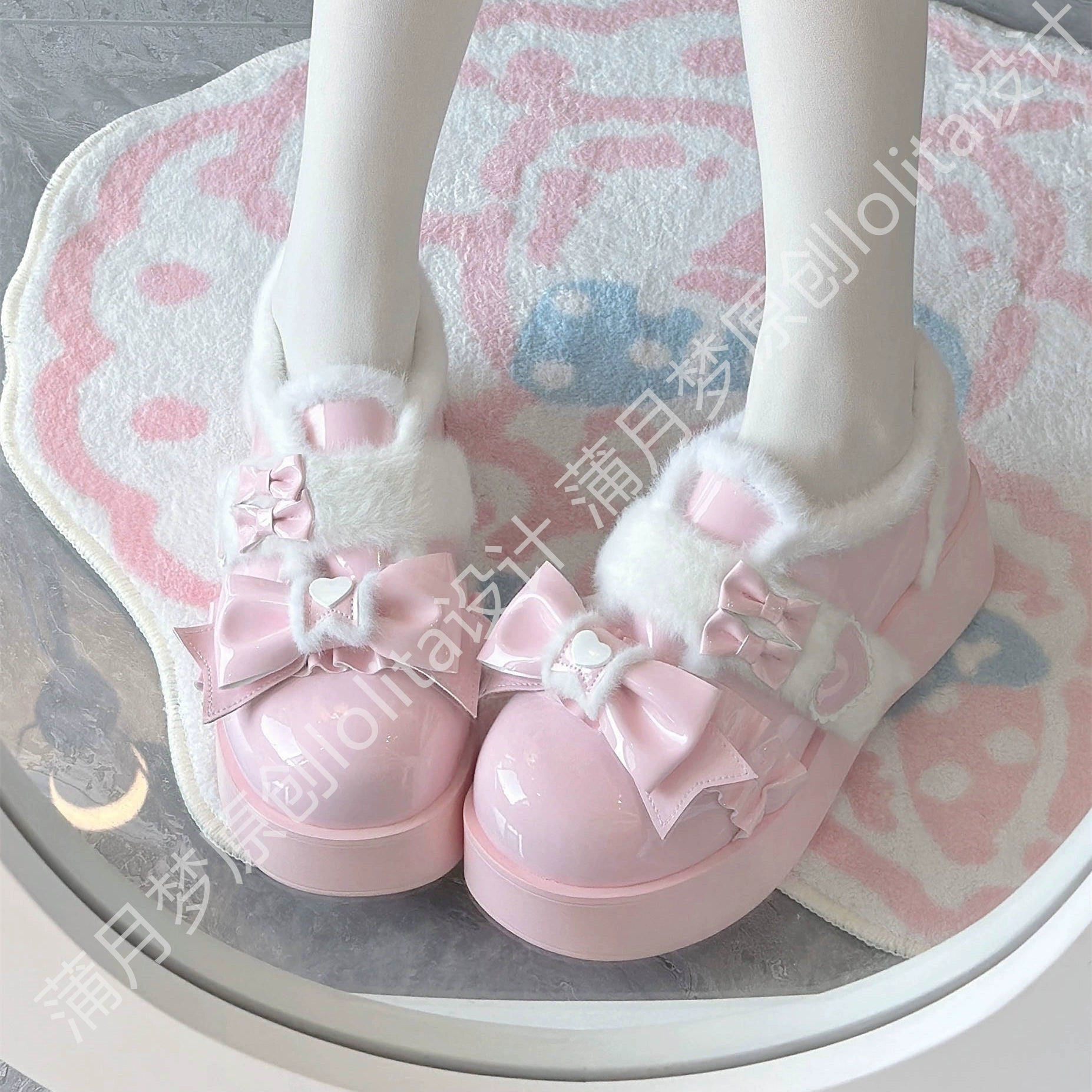 Puyuemeng - Cozy Cake - Winter Warm-lined Sweet Lolita Platform Shoes 44044:793947