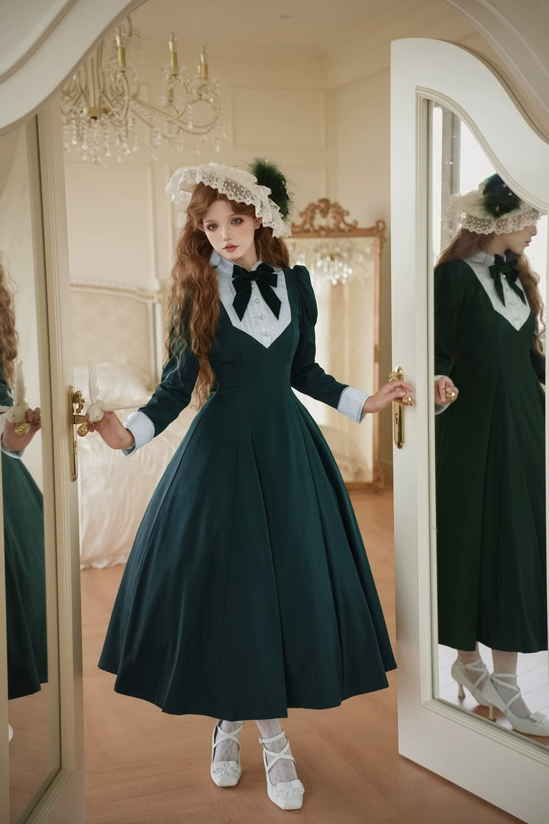 Sicily Original Design - Donia Miss - Classic Lolita Faux Two-piece OP Dress, Back Zipper (L M S XL) 44230:798945