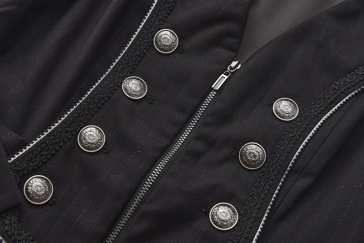 Timeless Silence Mystery - Sleeveless Ouji Lolita Coat, High-Low Hem