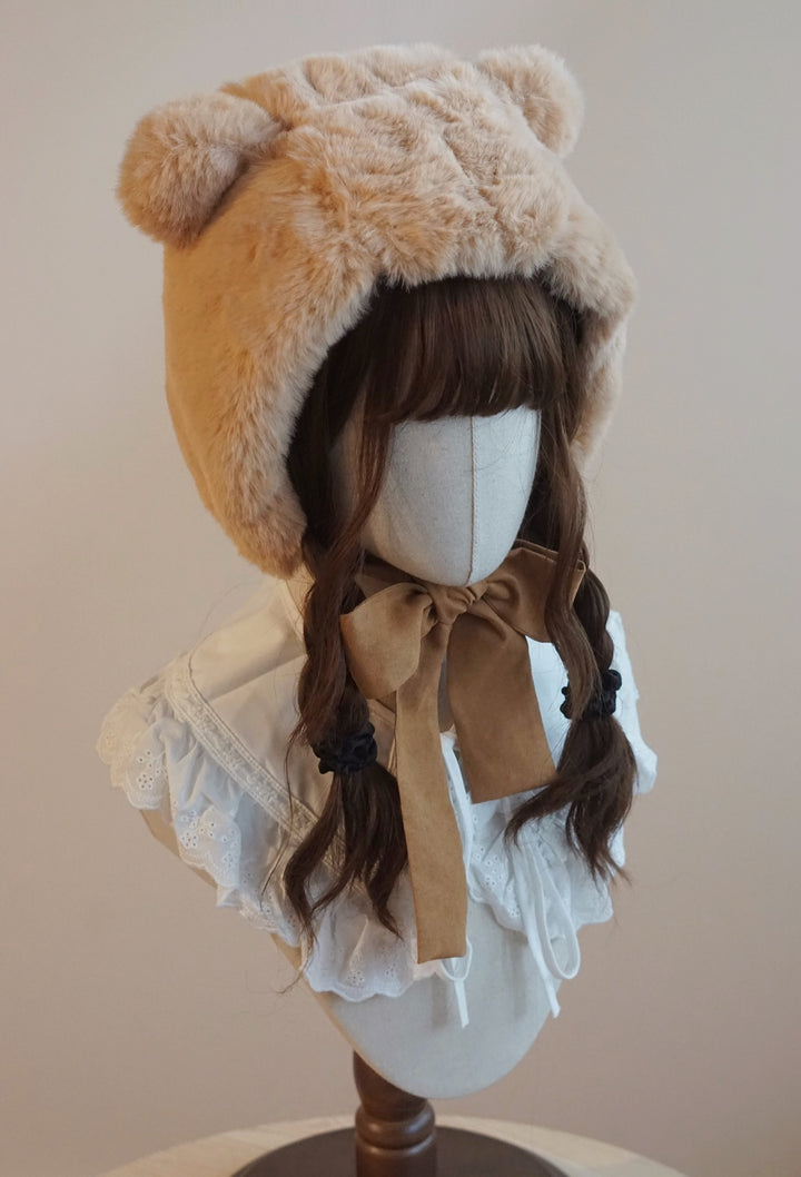 (BFM)Besozealous~Winter Lolita Hat Bear Ears Hooded Hat   