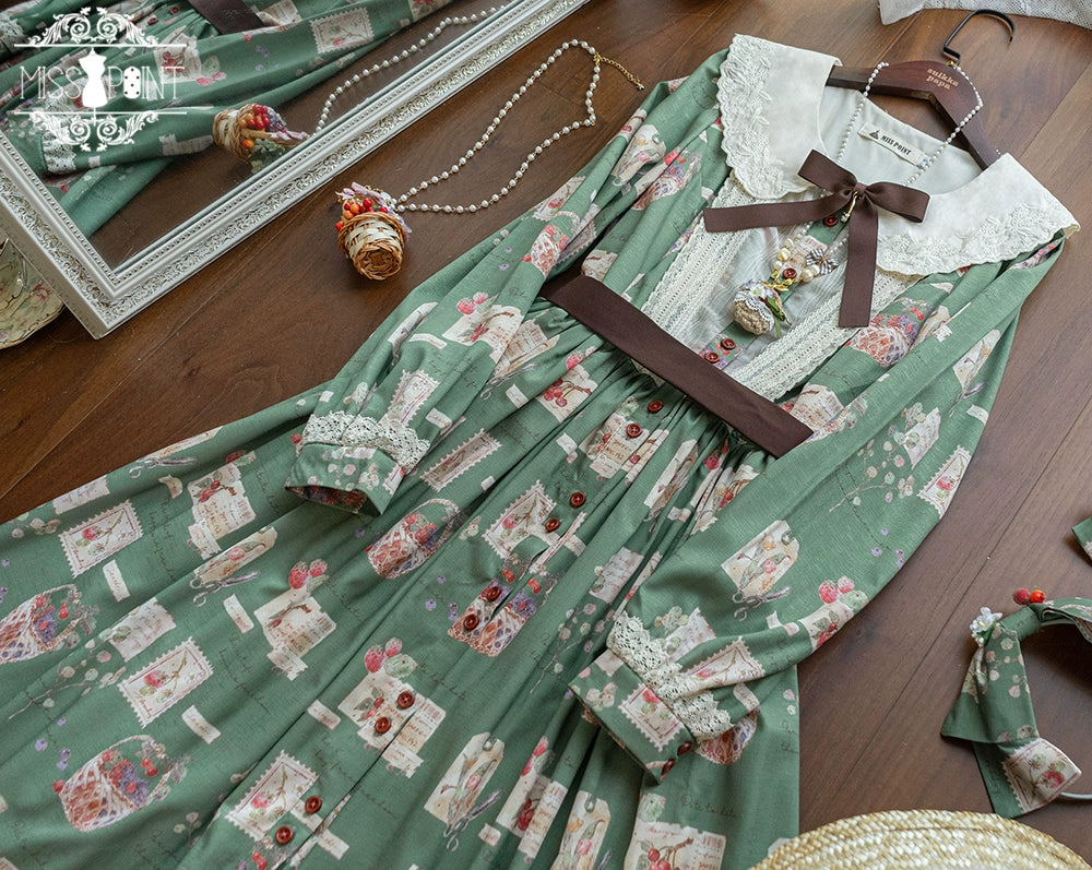 (Buyforme)Miss Point~Forest Lolita Lantern Sleeve OP Casual Dress
