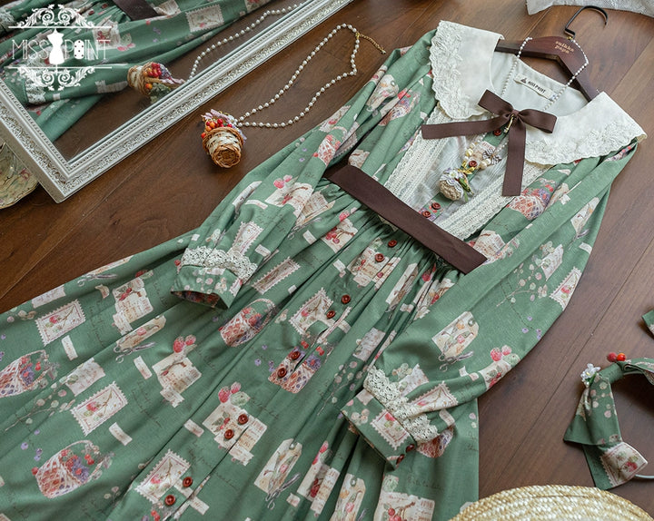 (Buyforme)Miss Point~Forest Lolita Lantern Sleeve OP Casual Dress
