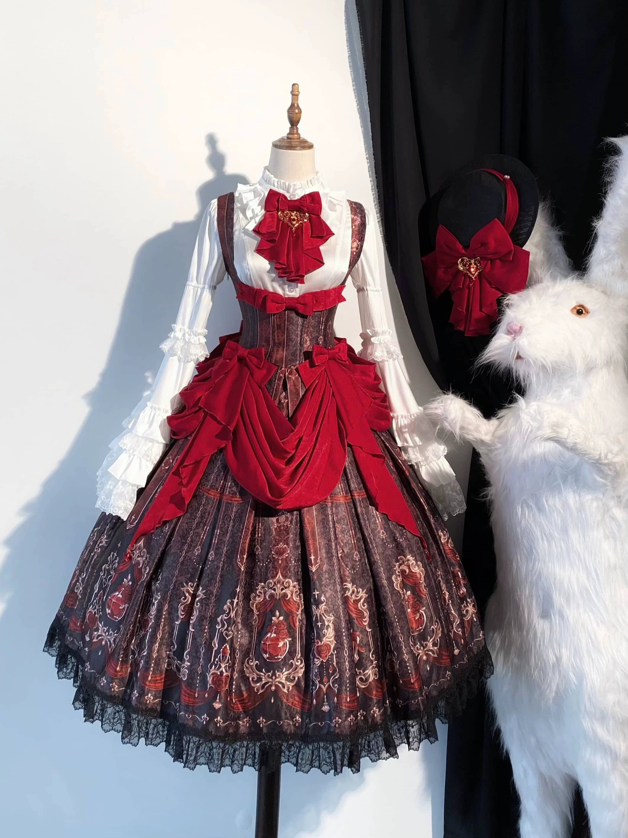 Perfume Bottle - Gothic Lolita Bust-support Printed JSK Dress Set (L M S / Pre-order) 45738:860404