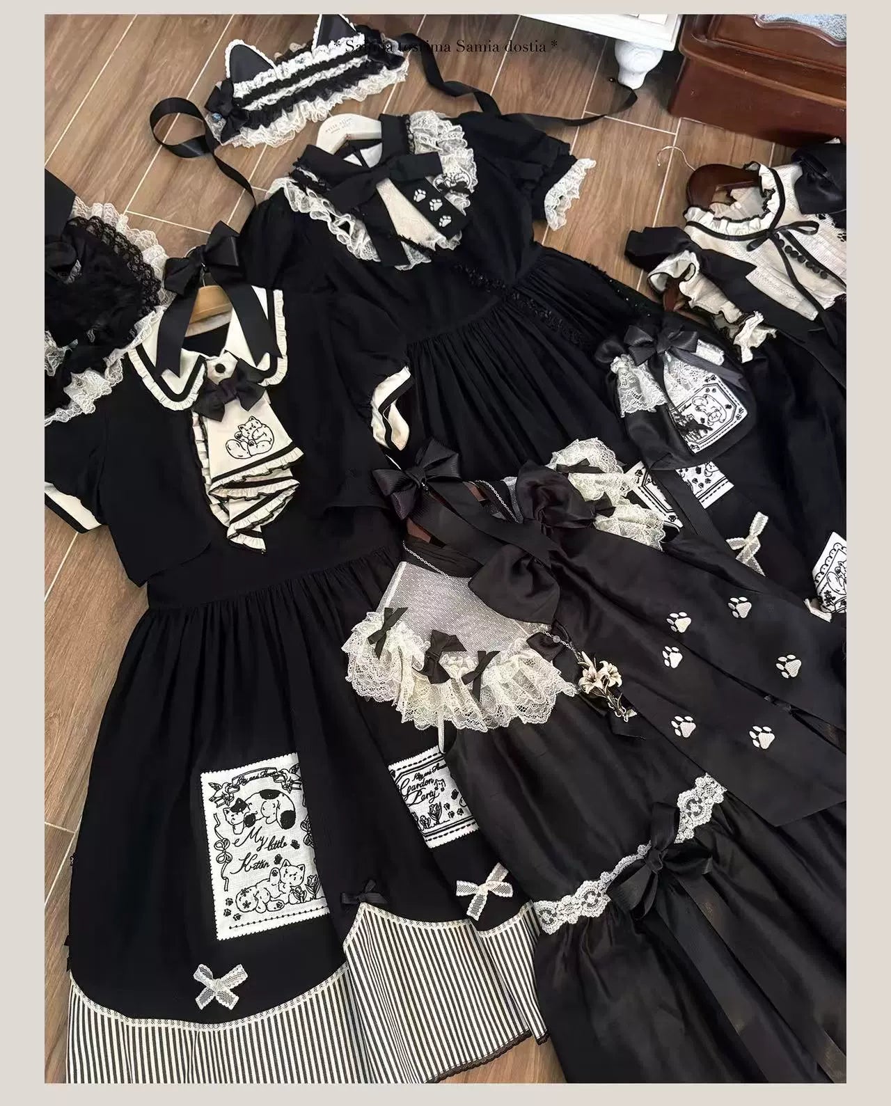 MEEKWIND - My Little Kitten - Doll-Like Lolita OP, Detachable Waist Ties 44223:799003