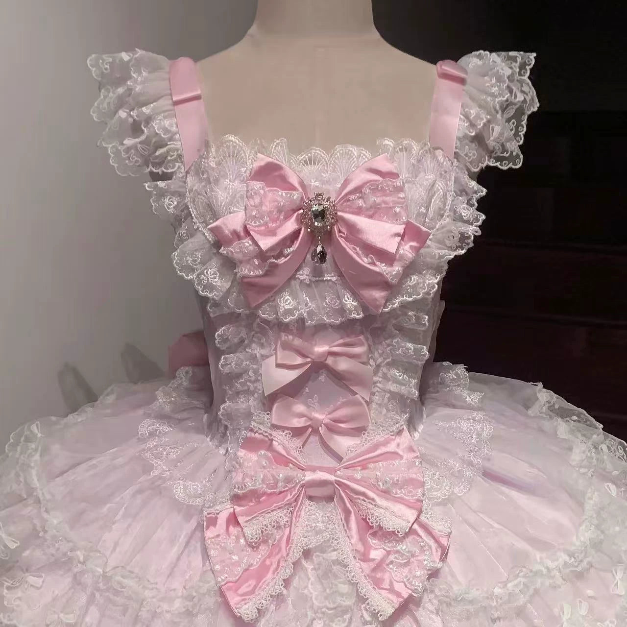 Floral Dream Isle - Sweet Lolita Doll-like JSK Dress, Bows & Lace 44705:821042
