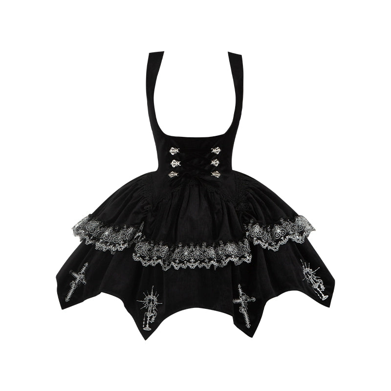 With PUJI - Letter and Poetry · Raven's Night Song - Oriental Aesthetics Gothic Lolita Dress Set 43907:788841