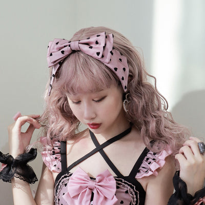Half Sweet Lolita~Black Cozy Sweetheart~Sweet Lolita Princess Dress Hair Band   