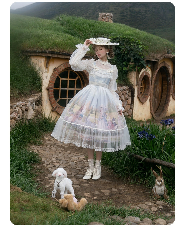 Summer Fairy - IP Collab Sweet Lolita Jumper Dress Flutter Sleeves OP
