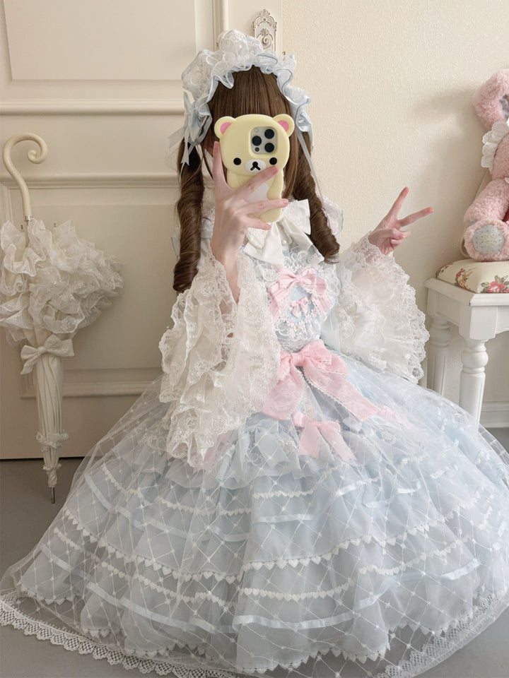 Hanguliang~Spring Awakening~Sweet Lolita JSK and Princess-Sleeved Shirt with Lace Detail