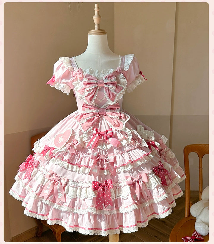 Mademoiselle Pearl~Bow Rabbit~IP Collab Sweet Lolita OP in Multiple Styles