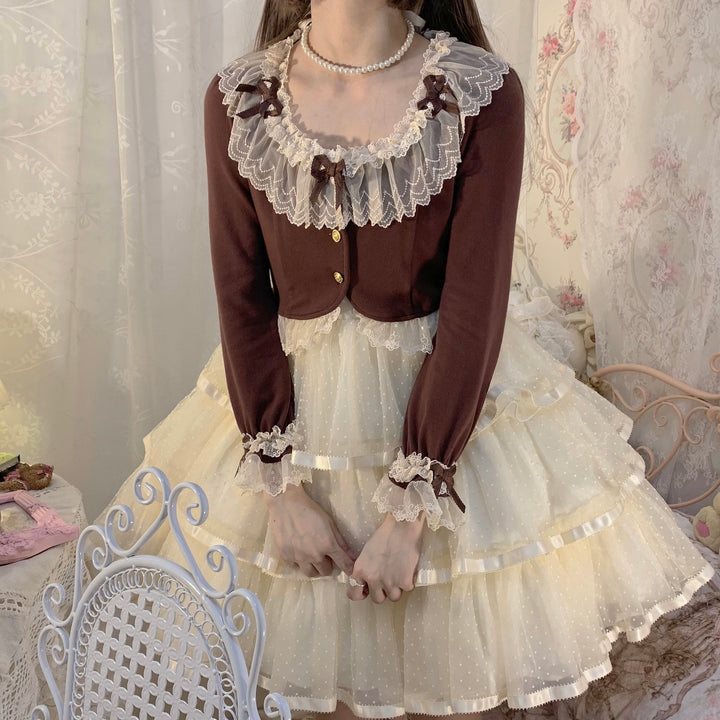 Unideer~Prelude~Elegant Lolita Bolero Jacket with Lace Ruffle Frill 42518:743553