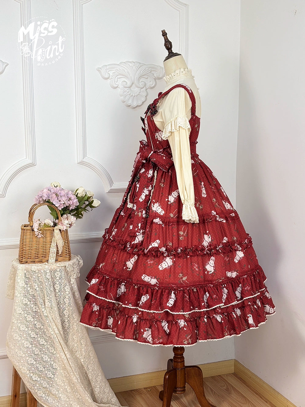 Miss Point - Forest Berry Bunny - Sweet Lolita JSK Elegant Bunny Print Dress 41972:721124