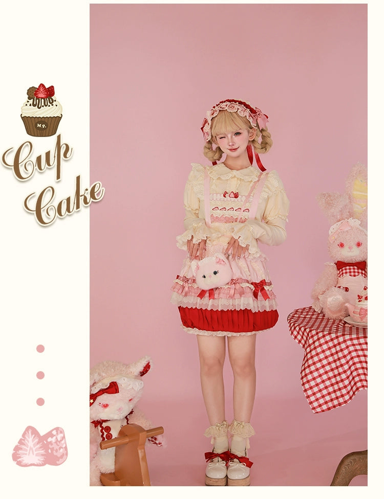 Mademoiselle Pearl~Cup Cake~Sweet Lolita OP Dress Kawaii Lolita JSK SK   