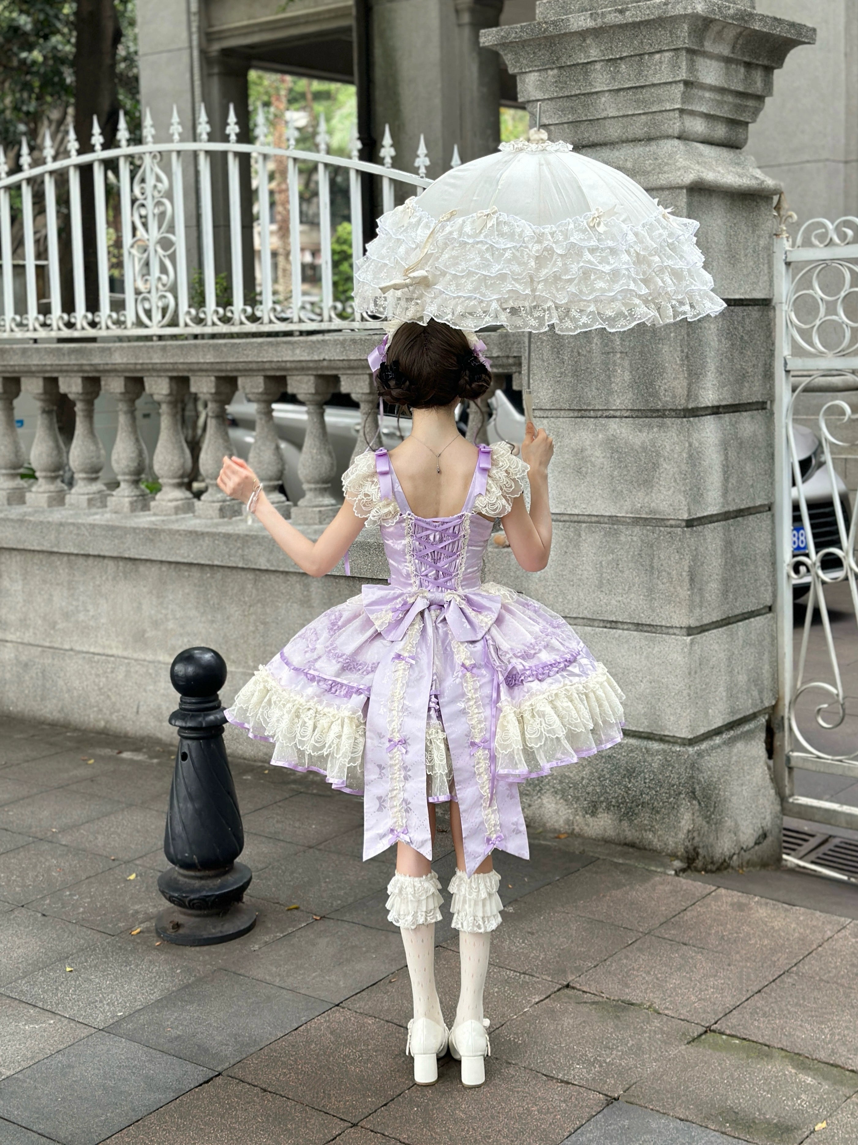 Sugar Girl - Dream Whisper Butterfly - Ballet Style Sweet Lolita JSK, Adjustable Strap (L M S) 43515:784228