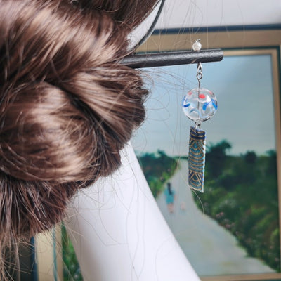 (BFM)Xuanji~Wa Lolita Hair Clip Tassel Bunny Wind Chime Clip Hairpin  