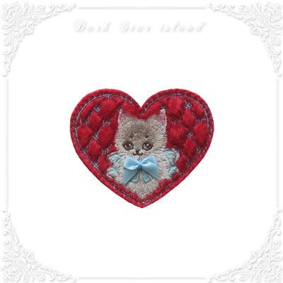 Dark Star Island~Kawaii Lolita Dress OP Blouse SK Set Free size Red love embroidered brooch 