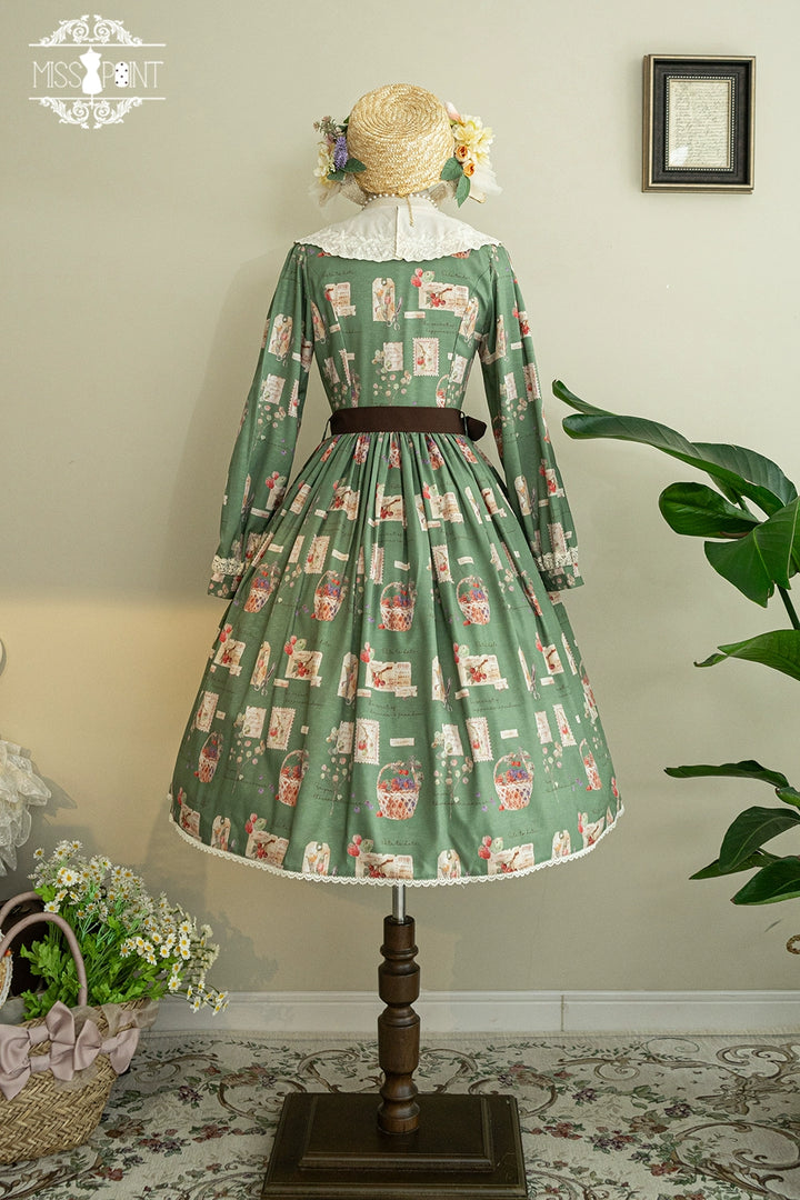 (Buyforme)Miss Point~Forest Lolita Lantern Sleeve OP Casual Dress