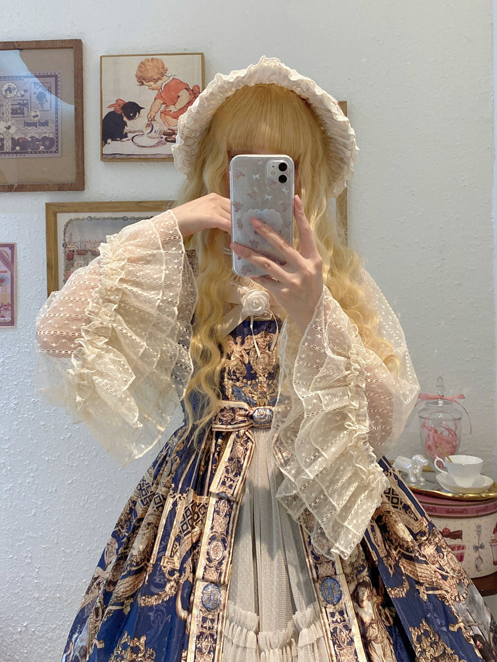 Magic Tea Party~Flower~Classic Lolita Tulle Cardigan with Princess-Sleeves