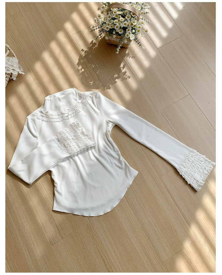 With PUJI - Snowfall - Winter Lolita Sweater Long Sleeve Knitted Innerwear 40528:670992