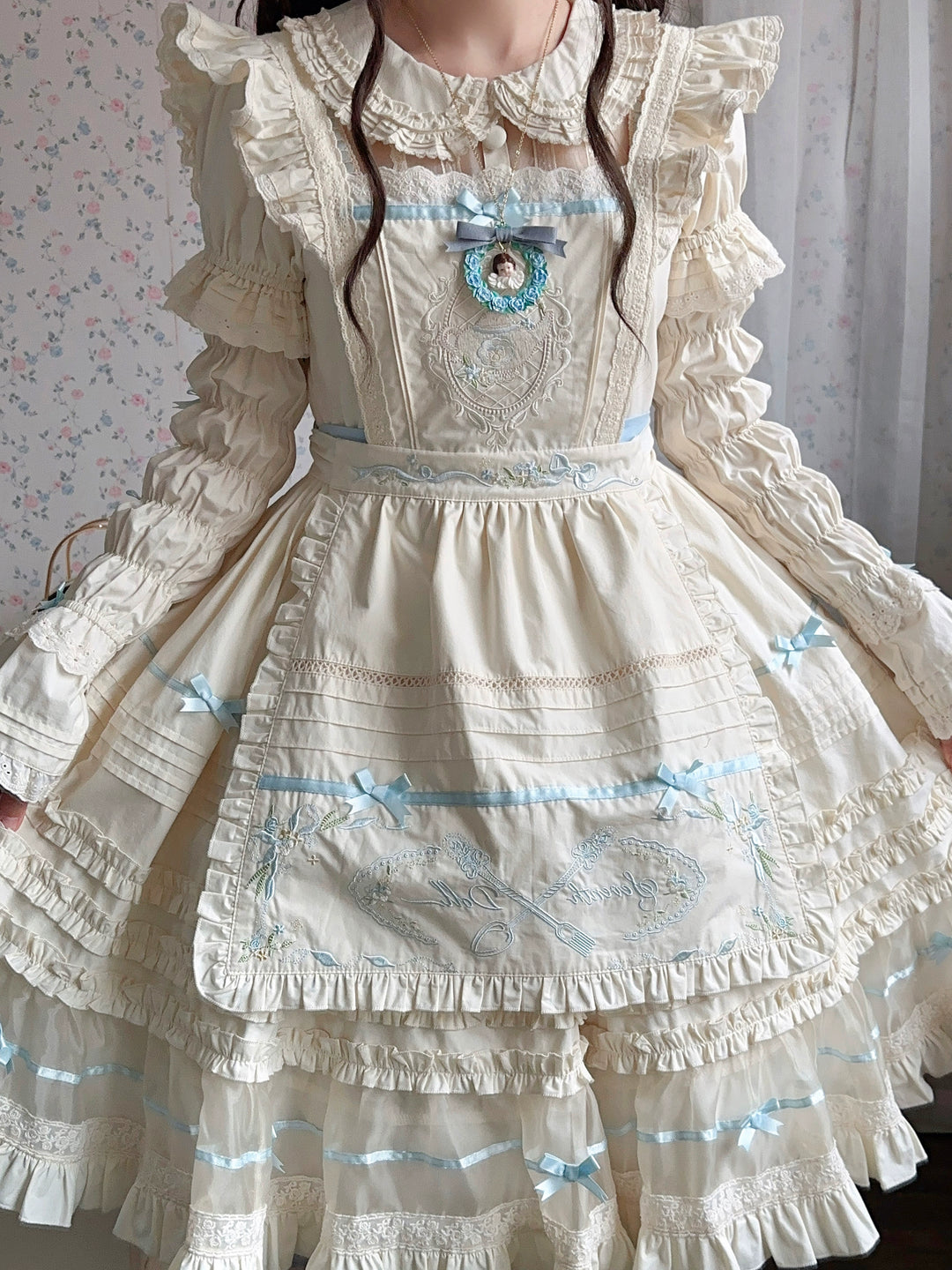 The Seventh Doll~Hazy Afternoon~Vintage Lolita OP Dress Embroidered Apron   