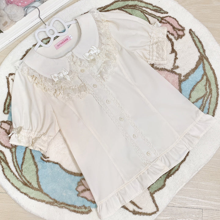 MIST~Summer Time~Kawaii Lolita Shirt with Peter Pan Collar and Short Sleeve