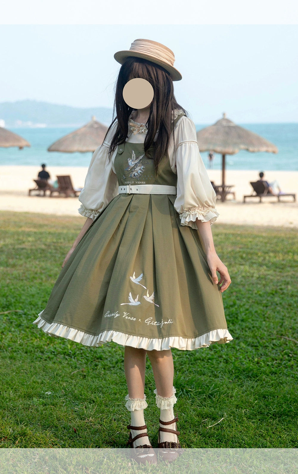 EESSILY - Flying Bird - Plus Size Elegant Lolita JSK Dress With Bird Embroidery 43278:776277