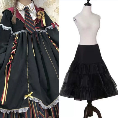Cream Puff~Magic Girl~Gothic Lolita Black Dress Set S black OP+petticoat 