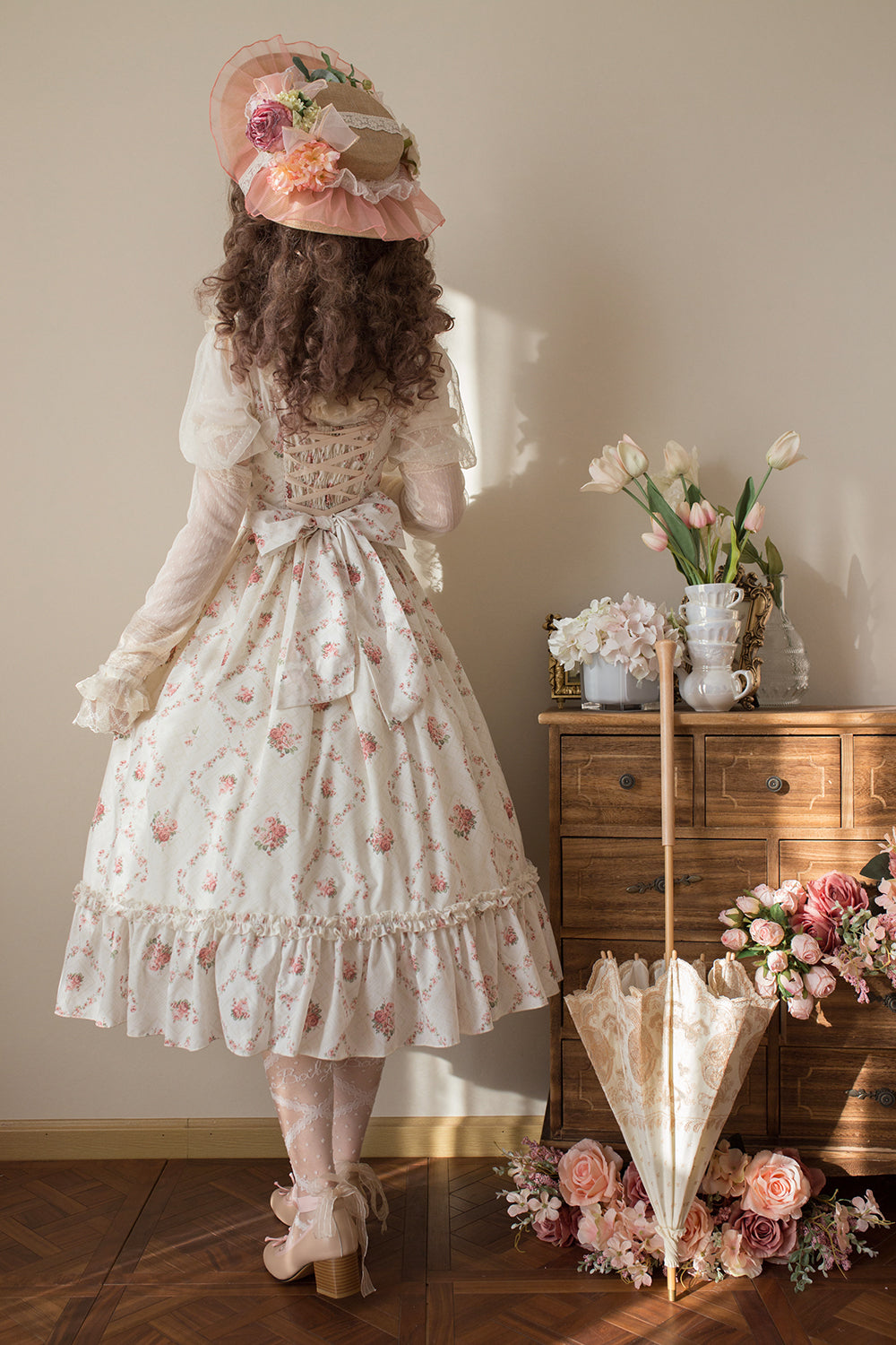 Miss Point~Customized Wood Rose 2.0 Elegant Vintage Jumper Skirt   
