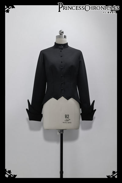 Princess Chronicles~Yan Ye~Ouji Lolita Irregular Hem Black Shirt S black shirt only 