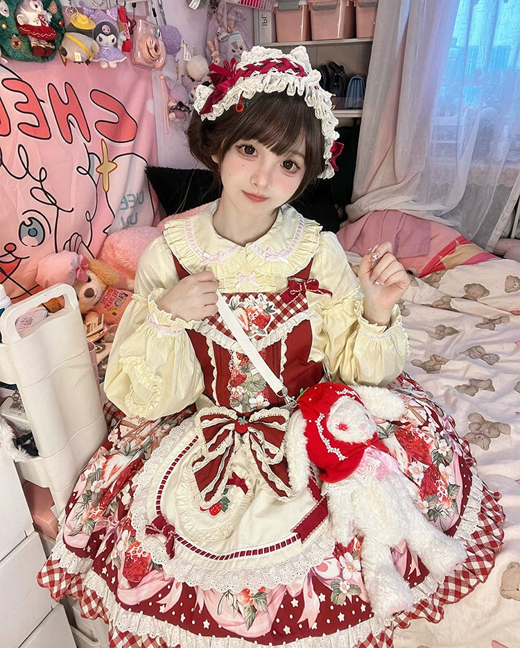Mewroco~Frosting~Sweet Lolita Yellow Doll Collar Blouse   