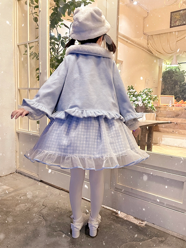 Cloudy Fluffy - Kawaii Lolita Coat, Detachable Plush Collar 44644:816879