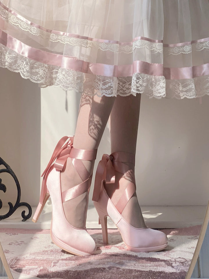 Pure Tea For Dream~Butterfly Specimen~Ballet Style Lolita Shoes Elegant Platform Lolita Heels   