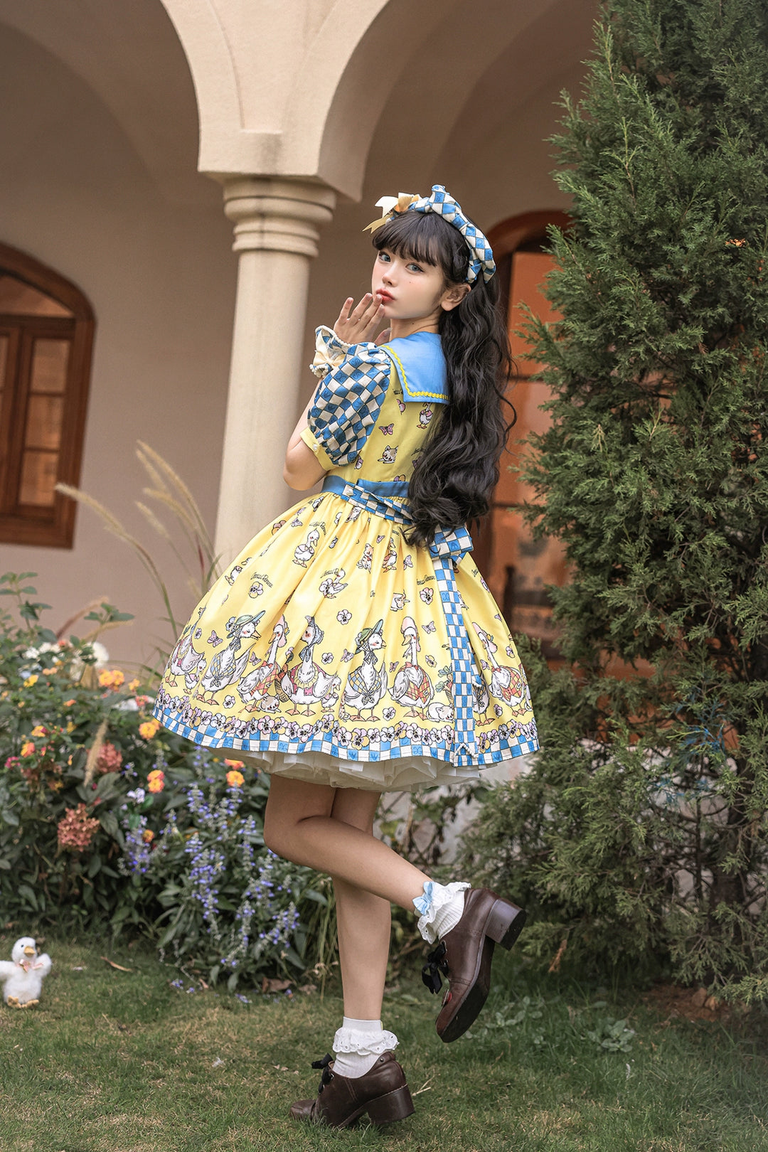 Chemical Romance~Hello Duck~Kawaii Lolita OP Duck Print Lolita Dress