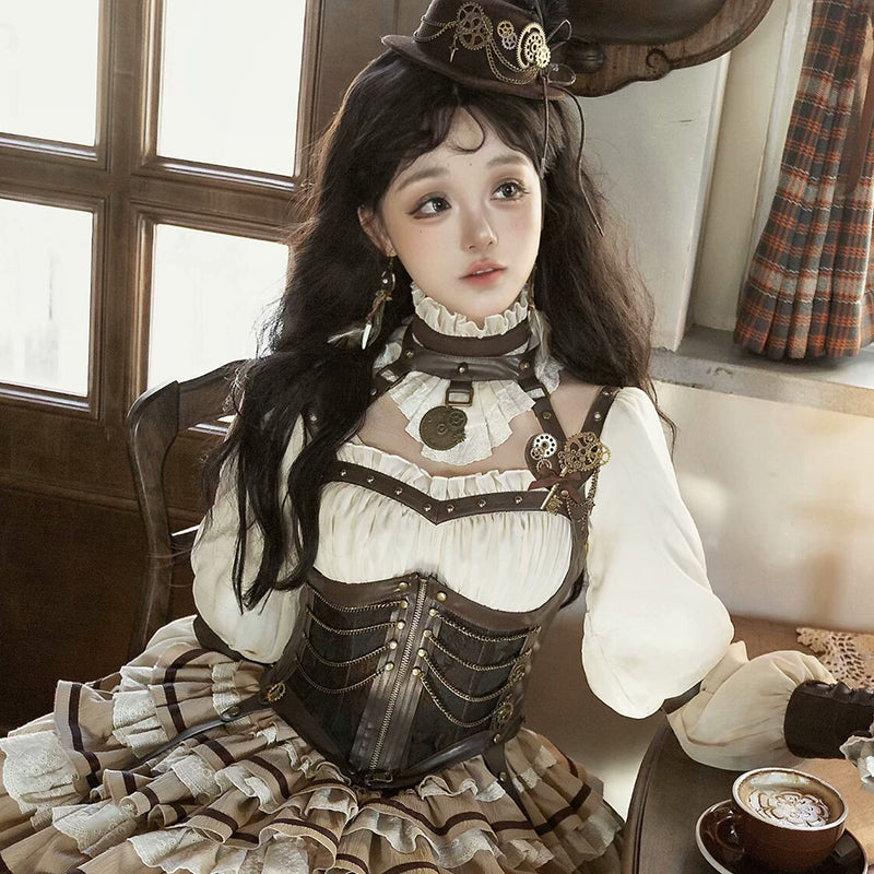 Sakurahime - Time Sand Rear - Punk Lolita OP Cute Daily Lolita Dress S Neck ring