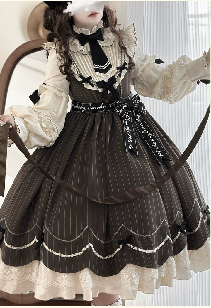 Buling Moon~Sweetheart Puppet~Retro Lolita OP Elegant Daily Lolita Dress   