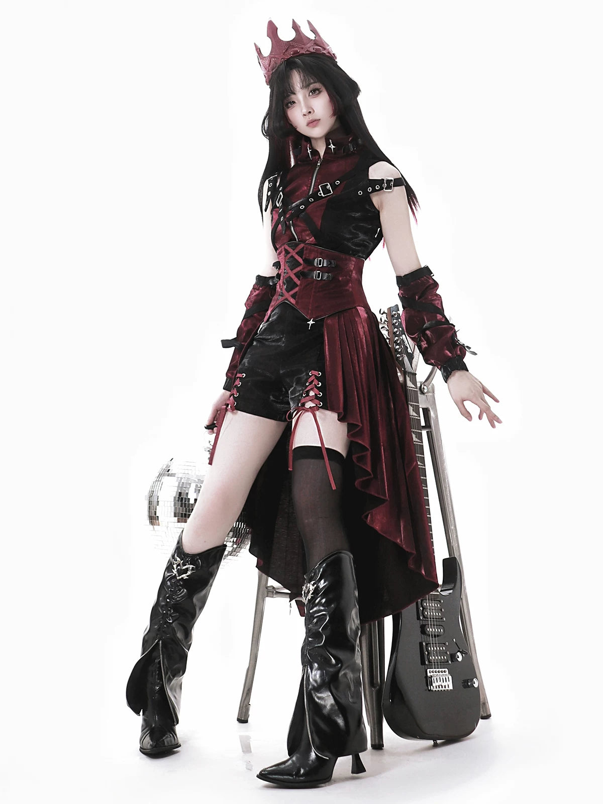 Prime Assassin - Ouji Lolita Suspender Skirt Set, High-low Hem