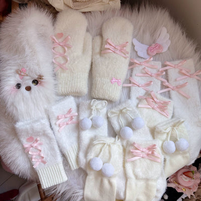 Chestnut Lolita~Plush Gloves Winter Lolita Socks   