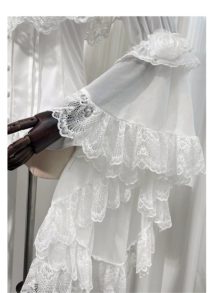 Linglong Porcelain - Classic Lolita Halter Neck Blouse, Detachable Shawl 44878:824697