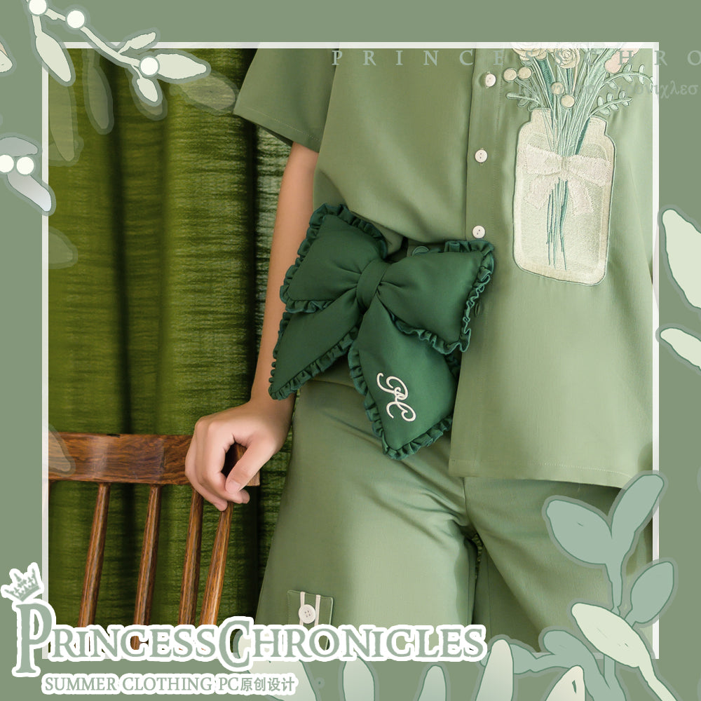 Princess Chronicles~Limited Flowering Time~Ouji Lolita Green Bow Shaped Waist Tie   