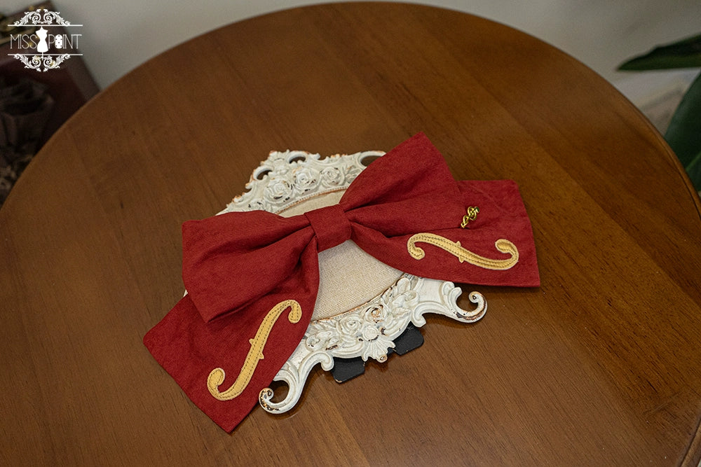 Miss Point - Golden Movement - Lolita Accessory Brooch Bow Tie KC Red Big Clip