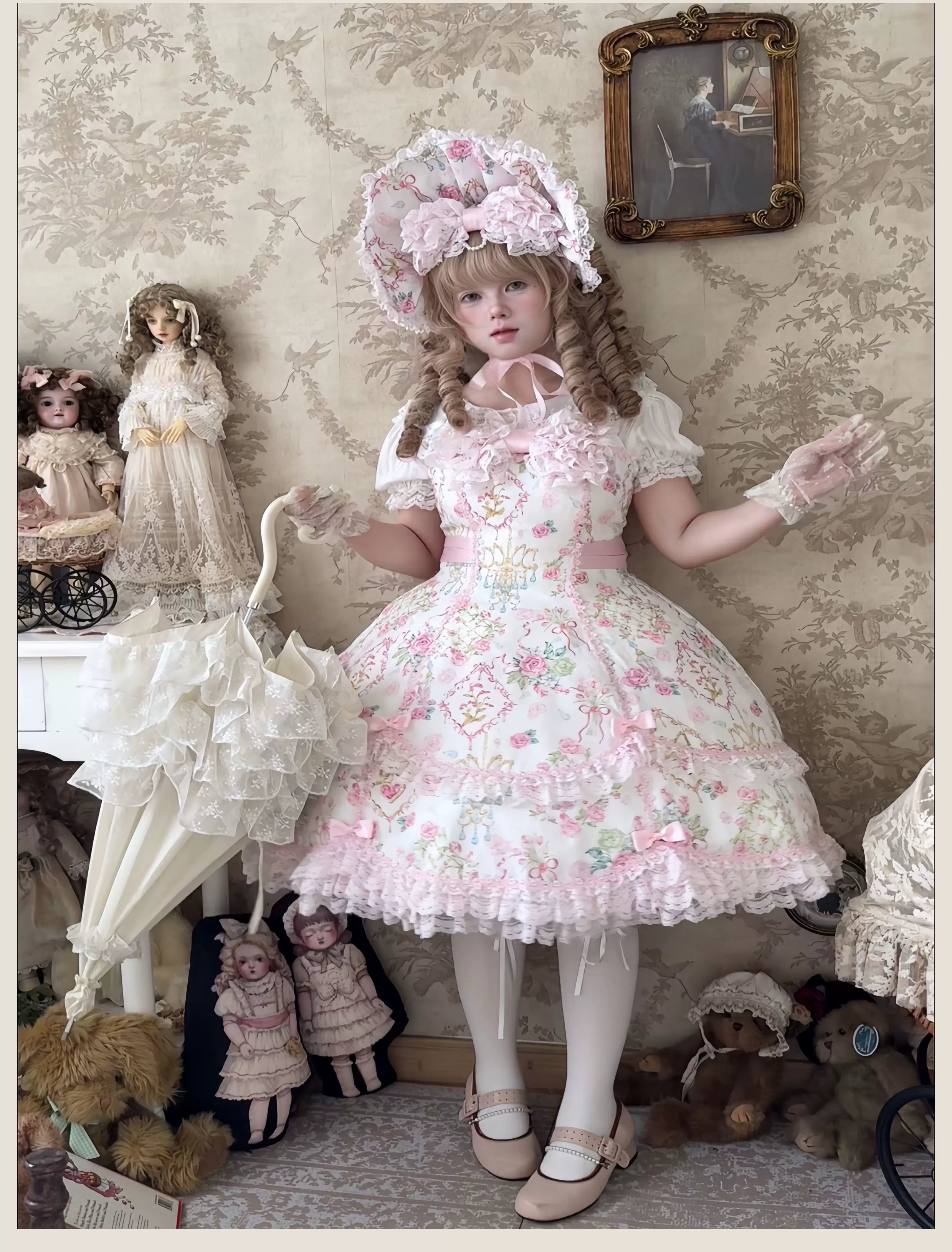 Old School Lolita Peter Pan Collar Blouse with Lace 45504:851220