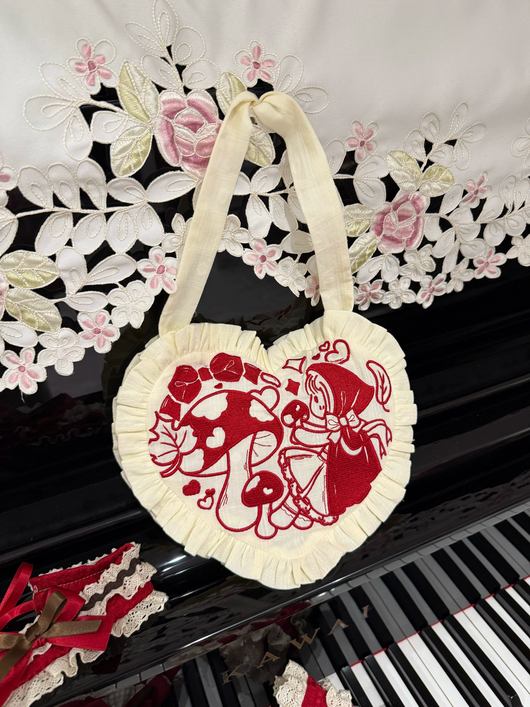 Xiao Ai Qu - Little Red Cloak - Sweet Lolita JSK Set, Rabbit Ear Cape (2XL L M S XL / M)) 44348:805022