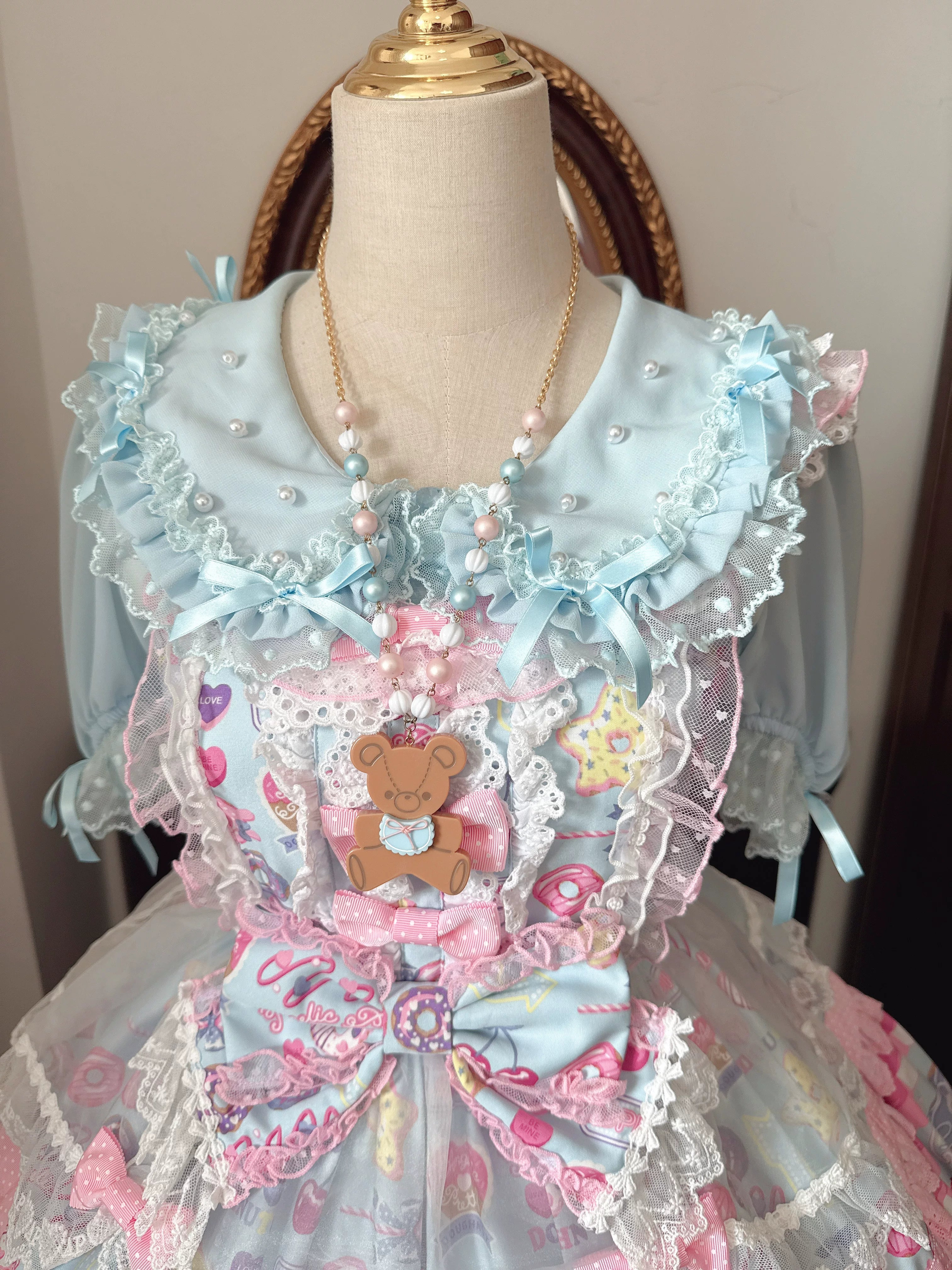 Sea Coconut - Cotton Old School Lolita Peter Pan Collar Blouse with Lace