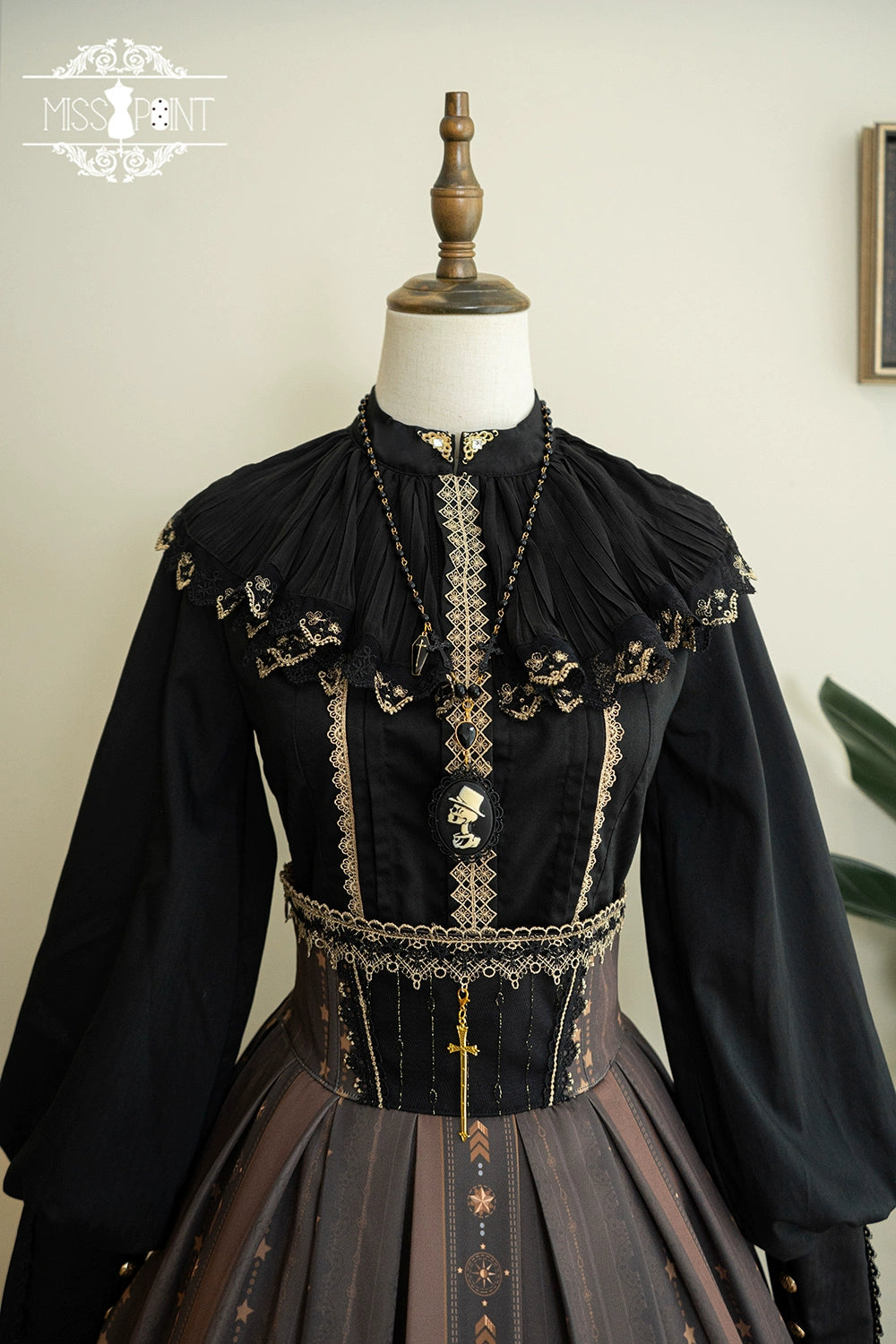(BFM)Miss Point~Demon Hunting Notes~Elegant Lolita Blouse Ruffled Collar 33612:433936