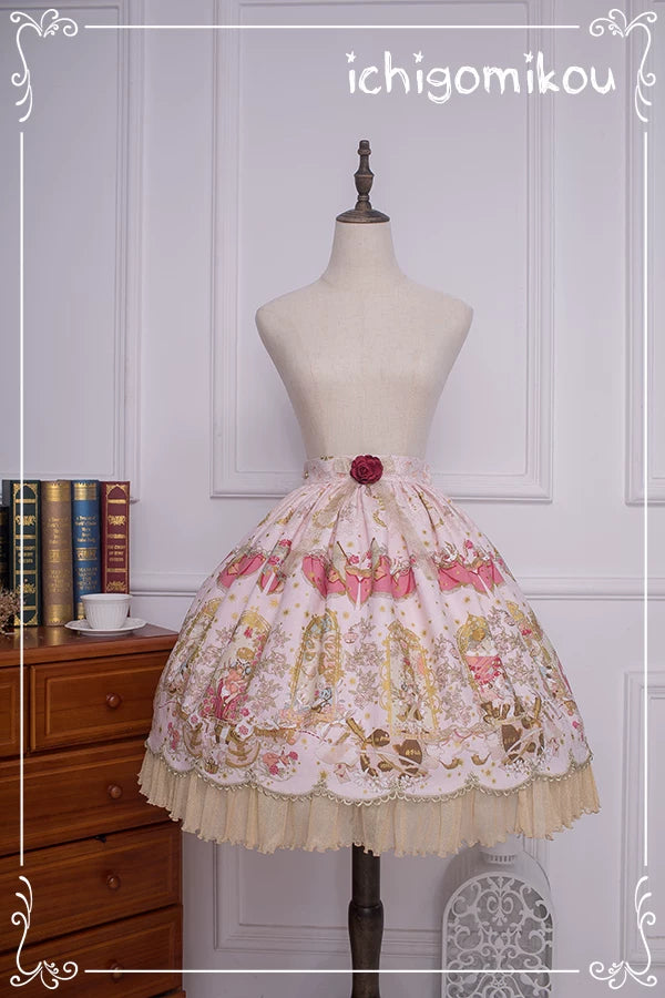 The Little Prince - Plus Size Lolita Dresses, Rose Prints & Bows Rose Pink SK Shipping in 7-10 days M