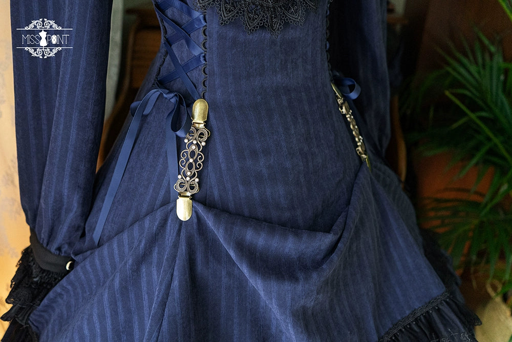 Miss Point - Perintz Manor - Gothic Lolita OP Long Sleeve Retro Lolita Dress 39904:643032