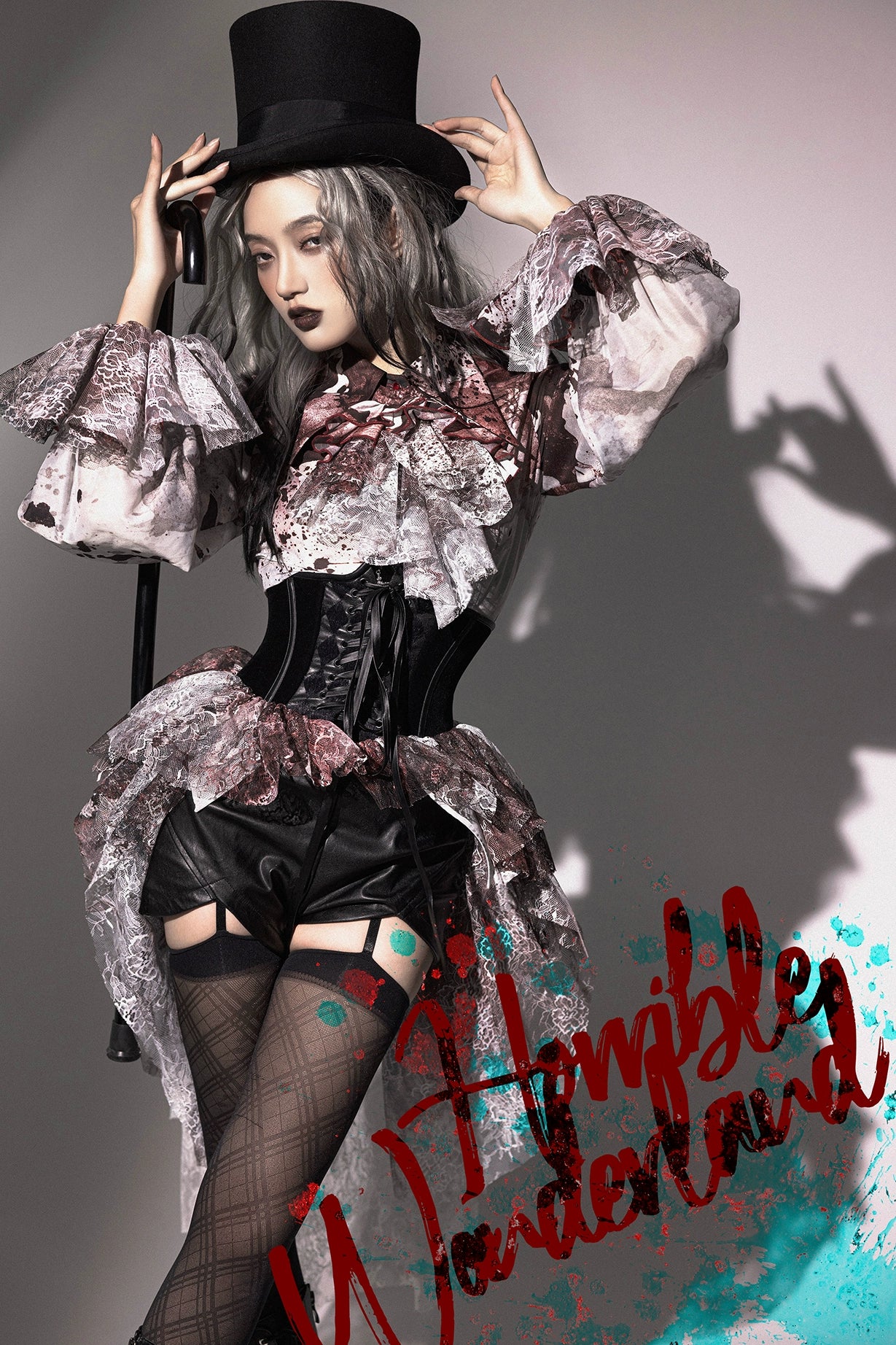 Lilith House~Horror Park~Gothic Lolita Irregular Hem Corset   