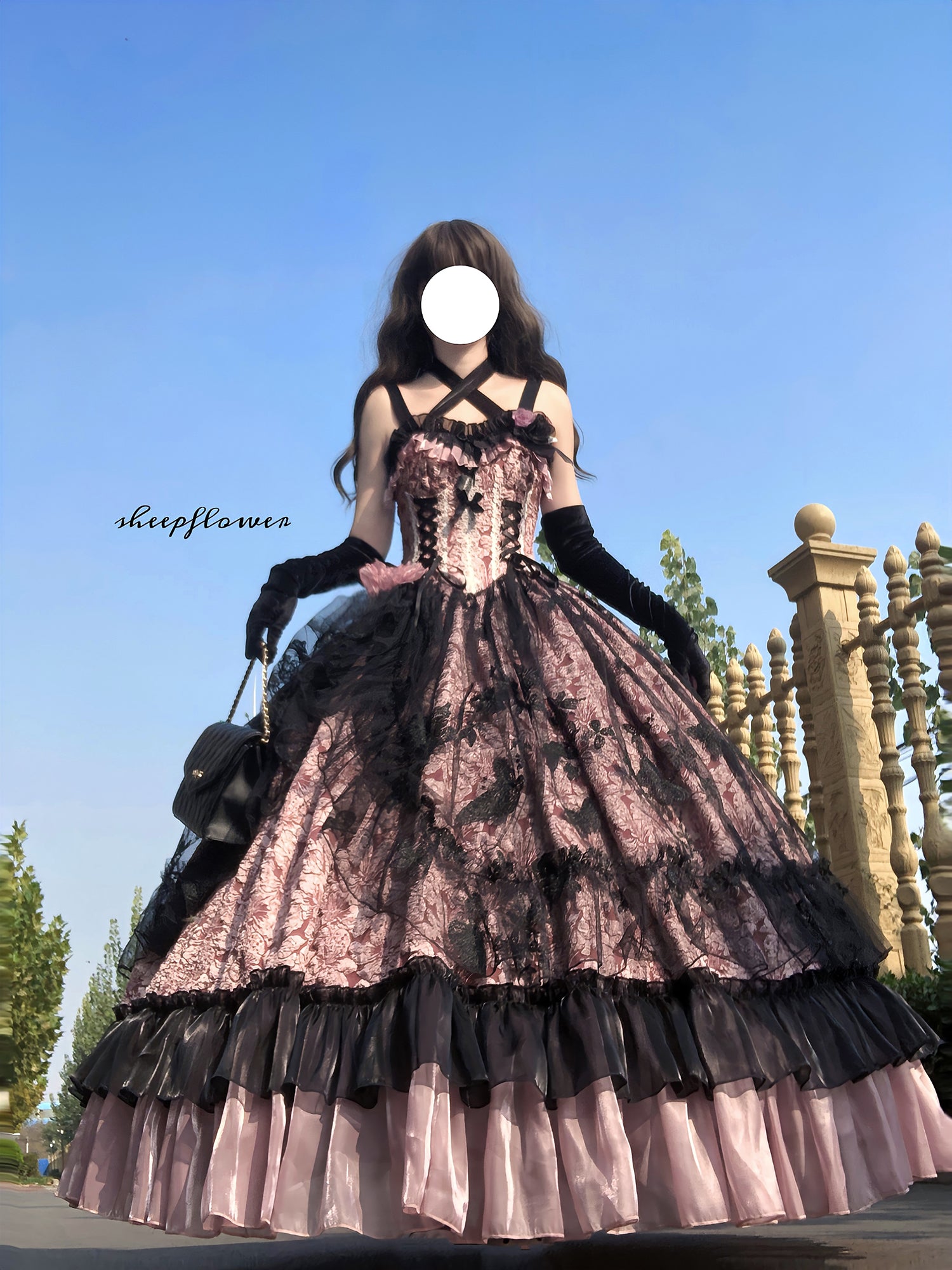 Xingweimian - Medea's Kiss - Halloween Gothic Lolita JSK Embossing Bridal Dress Pink Bridal JSK S