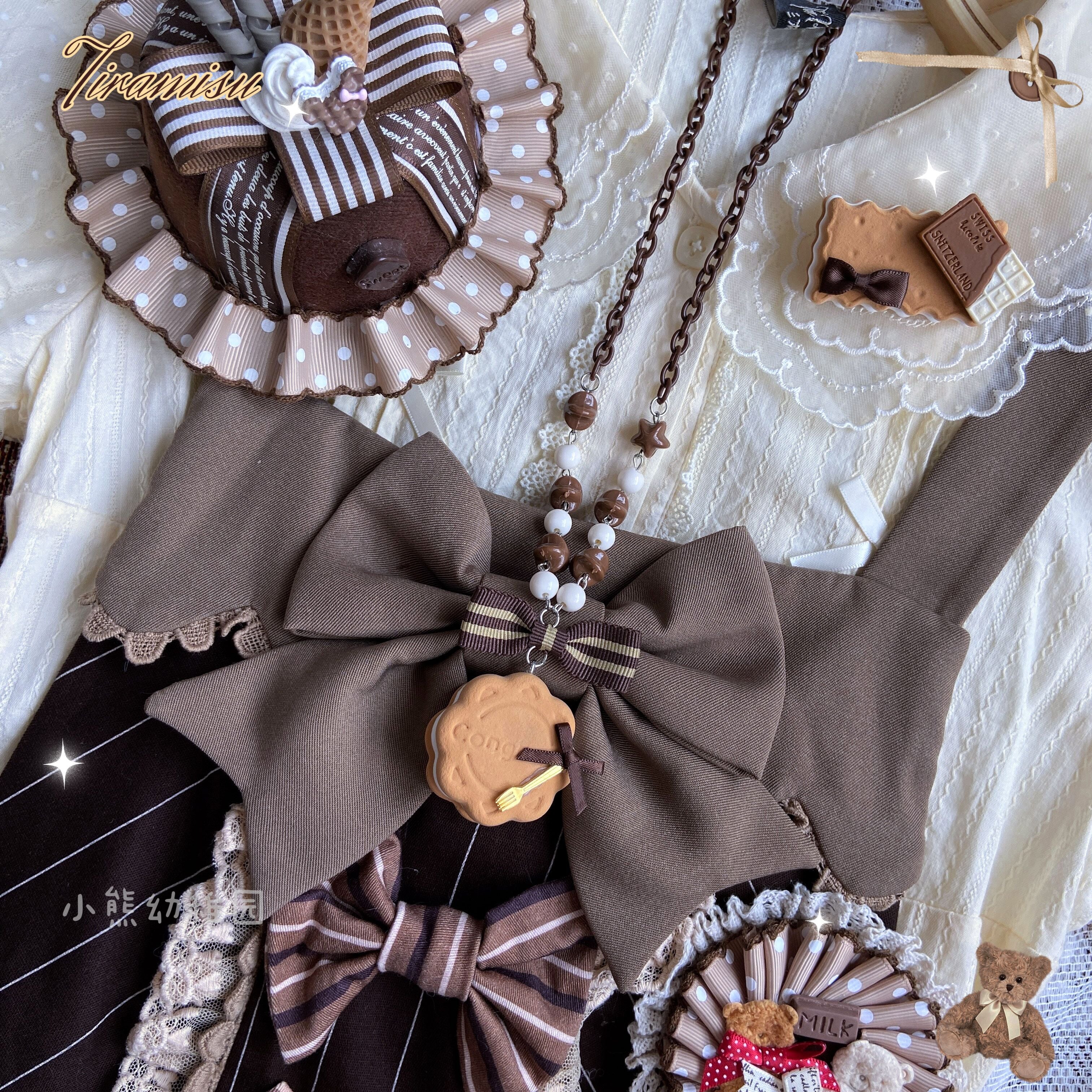 Bear Doll - Sweet Cookie Charm Set - Kawaii Lolita Necklace and Hairclip
