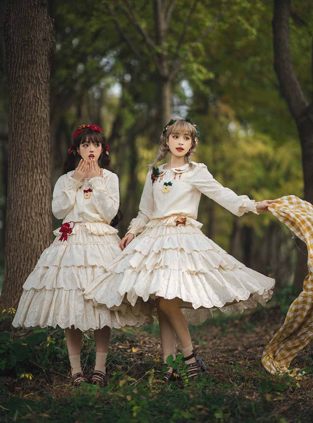 Miss Point - Customized Lolita Skirt Embroidery Lace Cotton Lolita Skirt